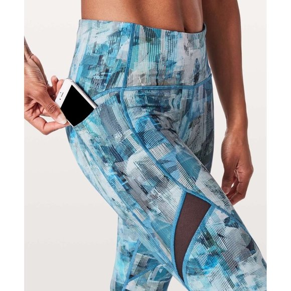 Lululemon Leggings On Pace Tight 7/8 Sun Dazed Multi Blue - Picture 3 of 16